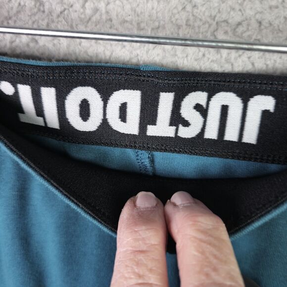 Nike Leggings Womens XS Green Black Spellout Slimming Stretchy Activewear Logo - Picture 6 of 8